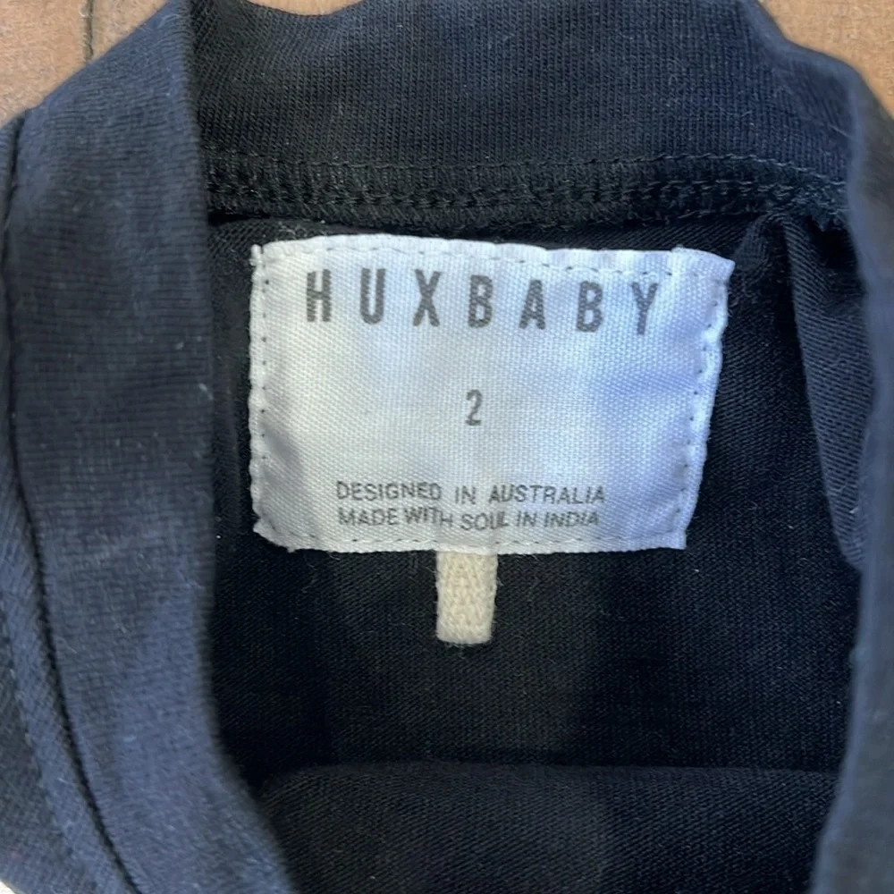 Huxbaby metallic gold burger bear high low dress